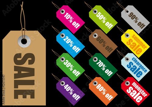 Vector sale labels