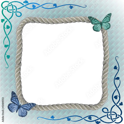 cadre corde et papillons