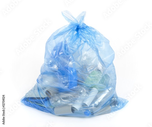 Blue recycling bag