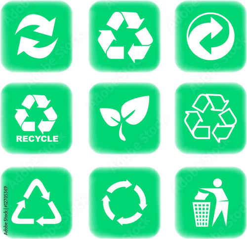environment and recycle icons