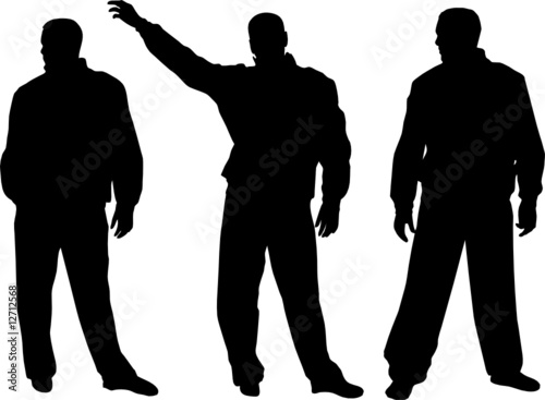 Silhouette of handsome men