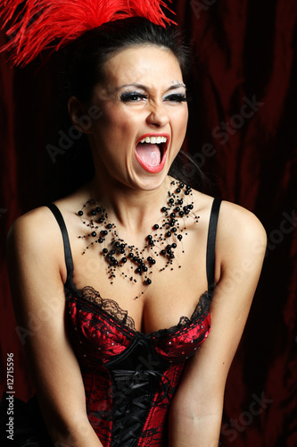 Foto beauty girl dancer can-can