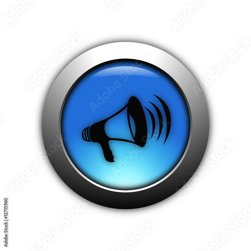 aqua blue volume button with metalic ring