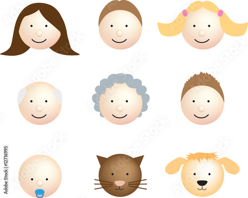 Family face icon modern