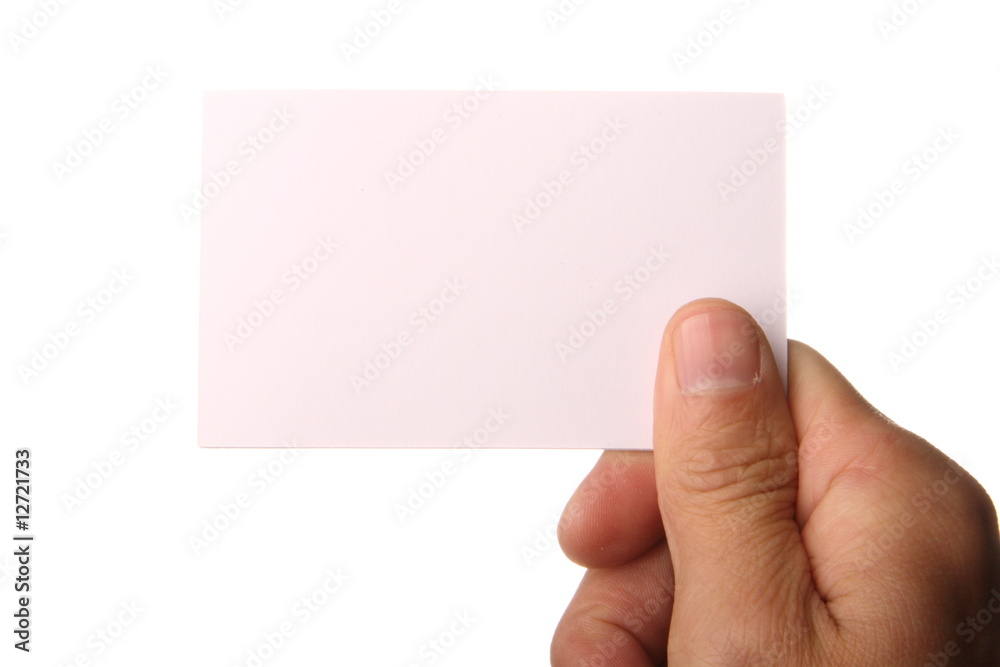Fototapeta premium hand holding a blank business card