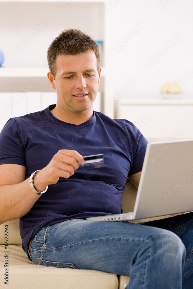 Man shopping online
