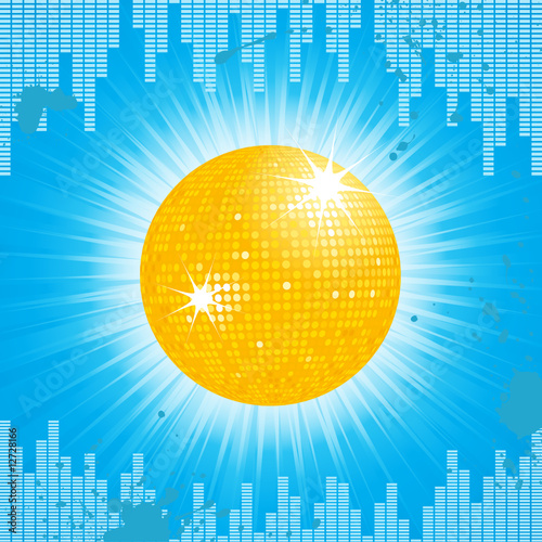 orange disco ball and equaliser