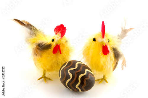 easter chicken with chocolate egg