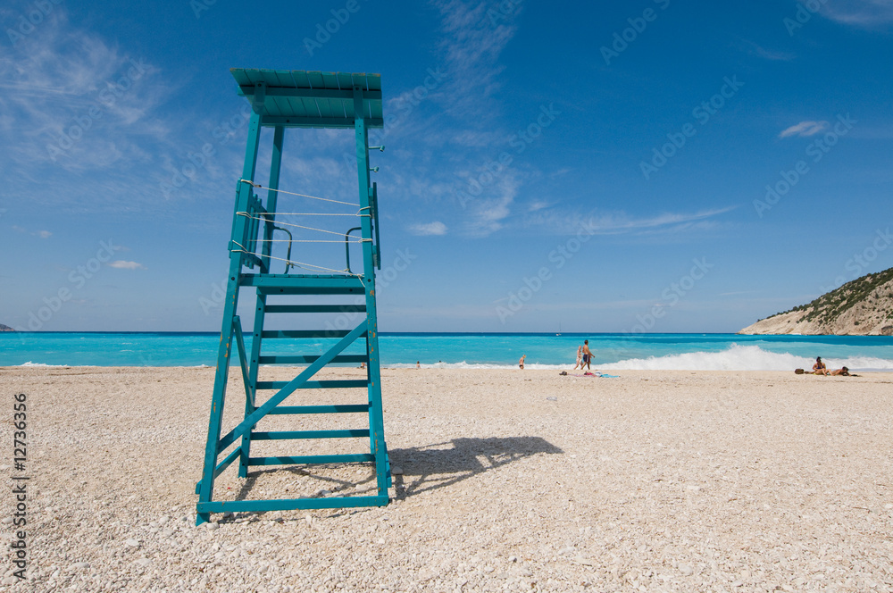Empty chair for the life guard