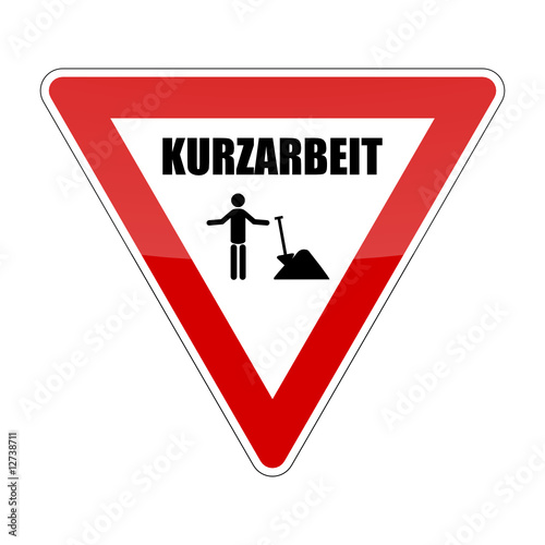 schild kurzarbeit rot I