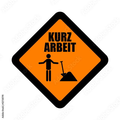 schild kurzarbeit orange I