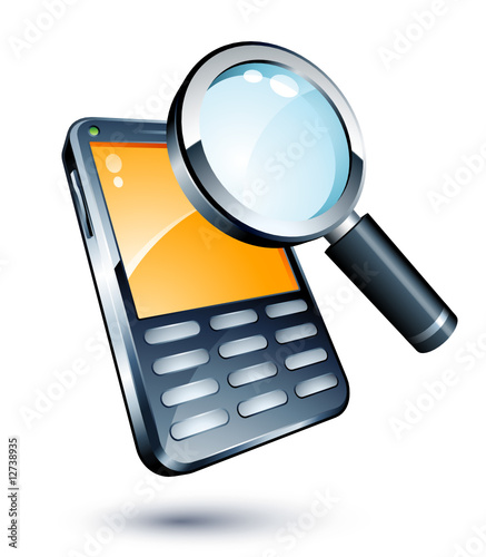 Téléphone portable loupe