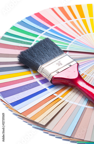paint brush on color guide