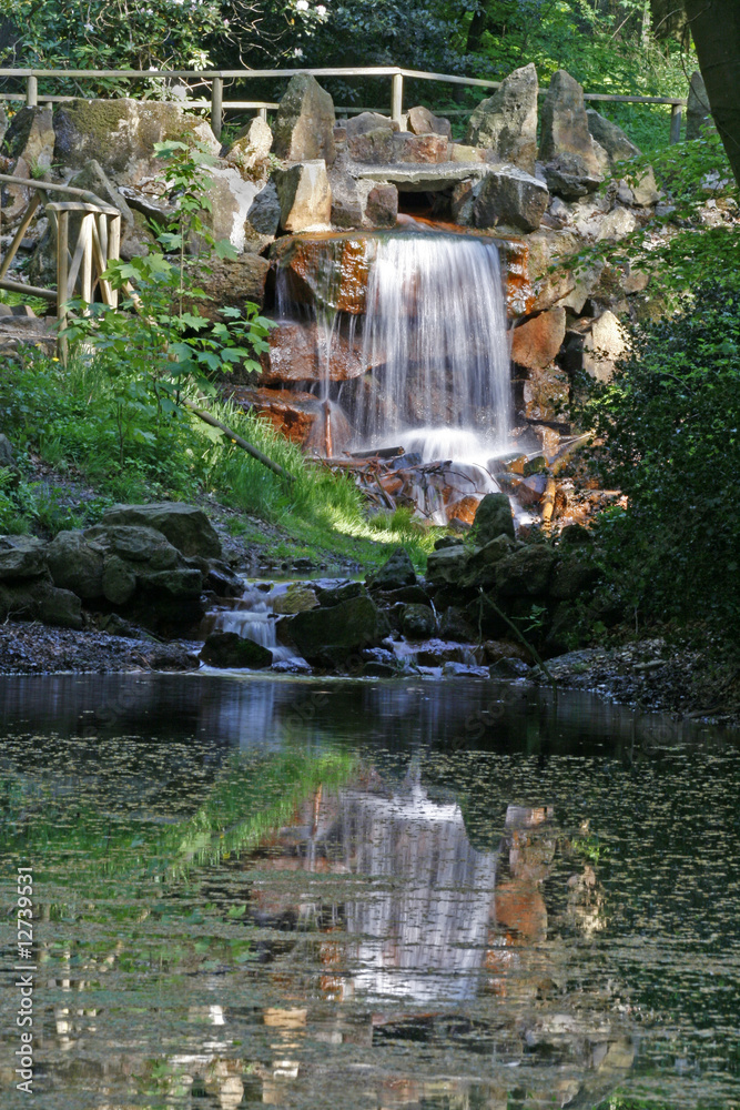 Wasserfall am Kasinopark, Georgsmarienhütte, Deutschland Stock Foto