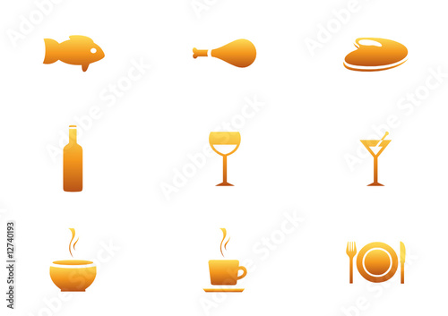 Restaurant icon set. Vector illustration.