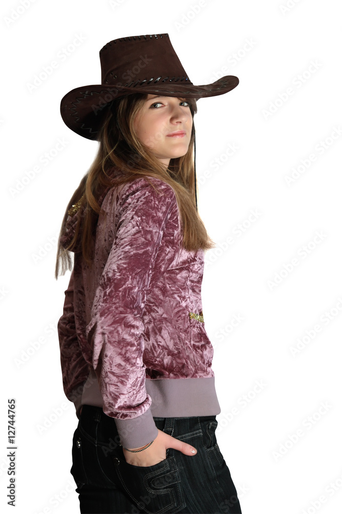 teenager in cowboy hat