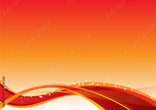 Flow Background with red-orange waves and blend effects