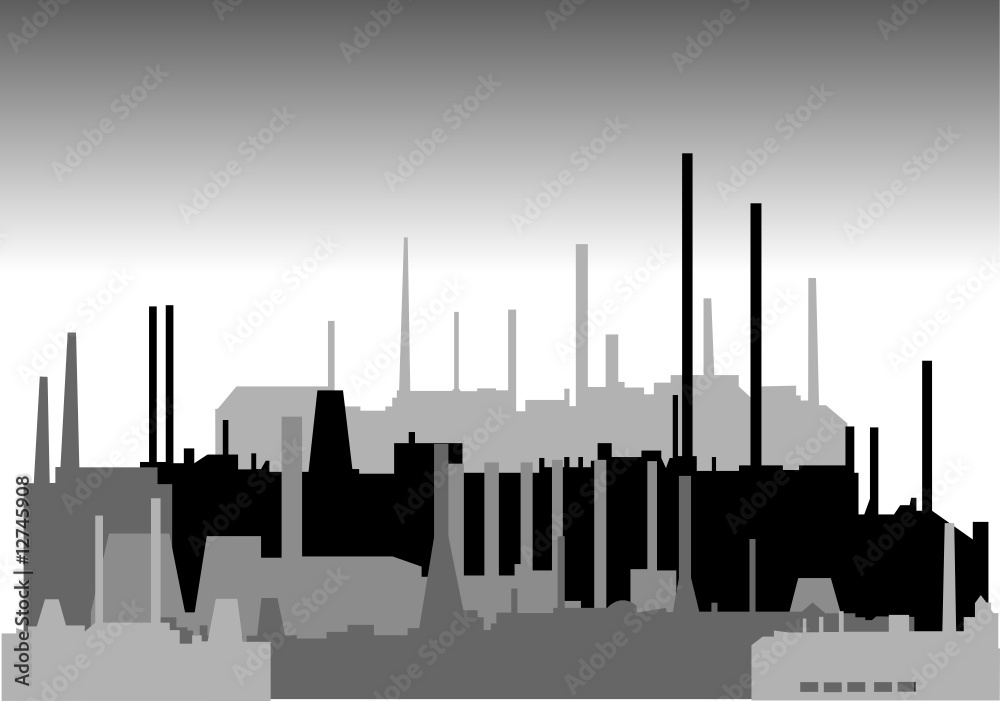 Set of different industrial buildings vector illustration