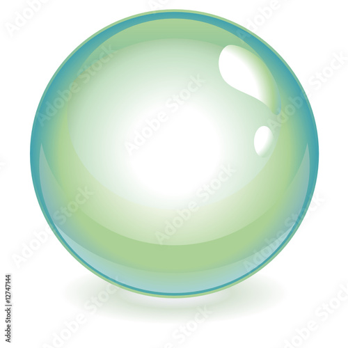 Sphère verte avec reflets bleus vectorielle