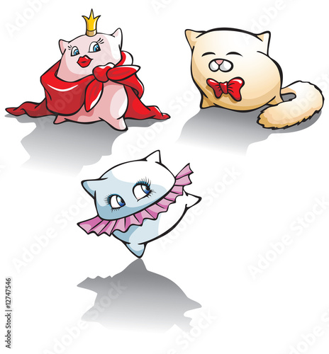 Incarnations of ordinary pillow, personified cartoons, vector