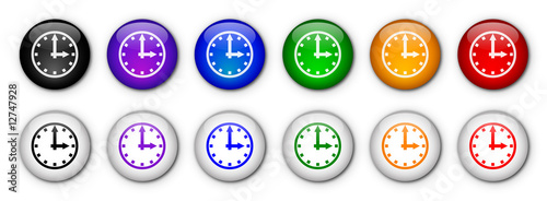 Obraz na plátně Boutons Horloge (x12 - Multicolores)