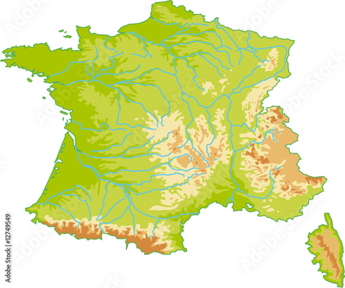 FRANCE - Relief et Fleuves - Perspective