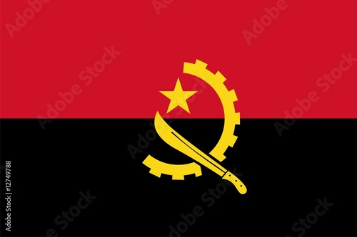 Flag of Angola. Illustration over white background
