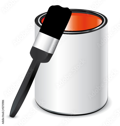 Orange paint pot