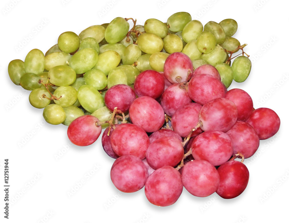 Green and red grapes