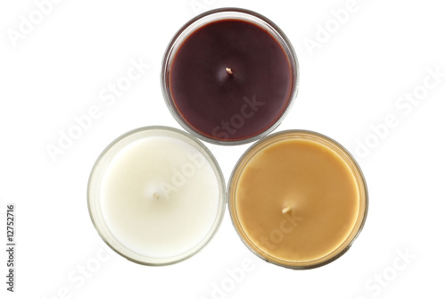 3 color candlestick isolated close up.