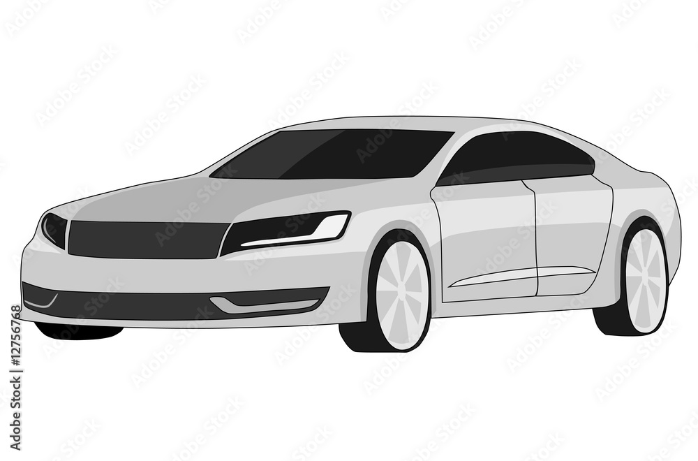 Concept car on the white background