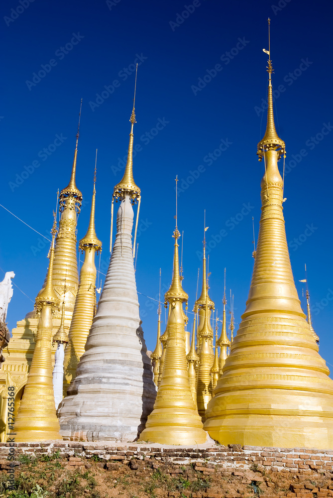 Fototapeta premium Small Buddhist pagodas of Indein