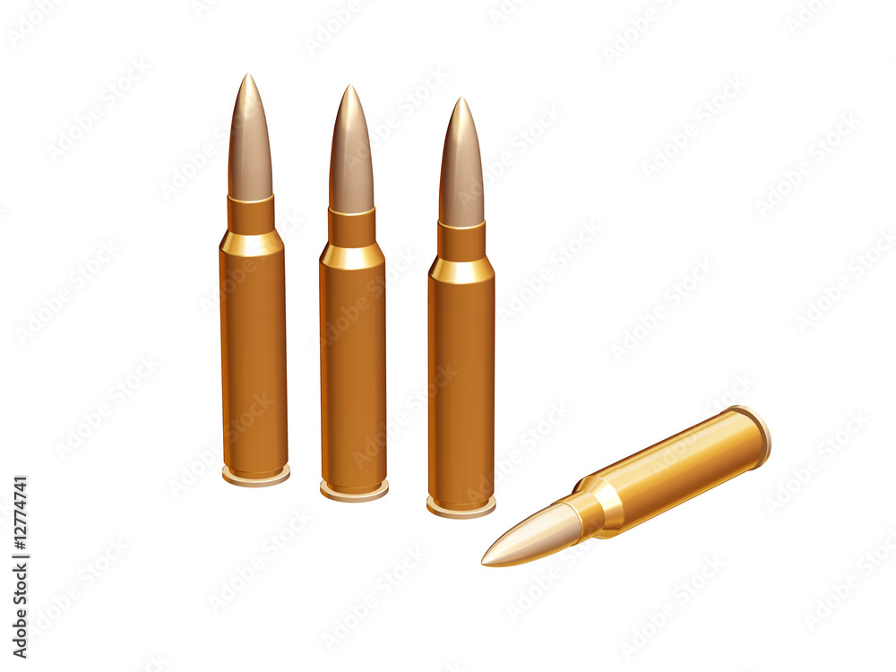 gun bullets isolated on white gun bullets isolated on white