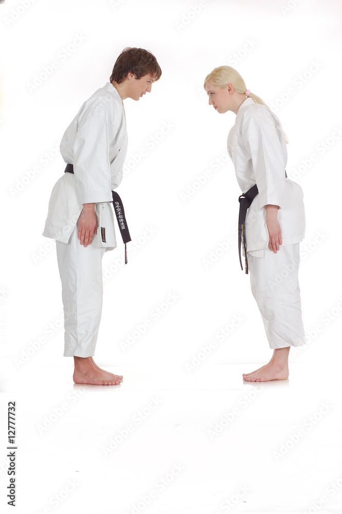 practicing Karate