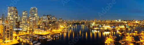 Downtown Vancouver and Granville Bridge panorama photo