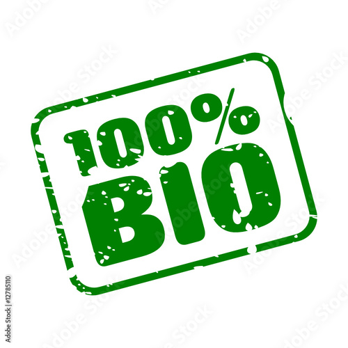100% bio stempel grün grunge