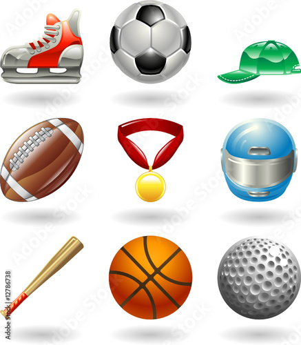 Shiny sports icon set series