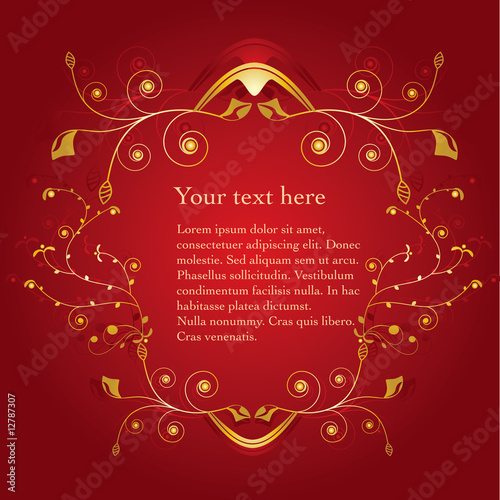 Gold floral frame with space for text.