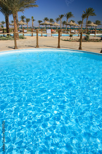 swimming pool with blue water