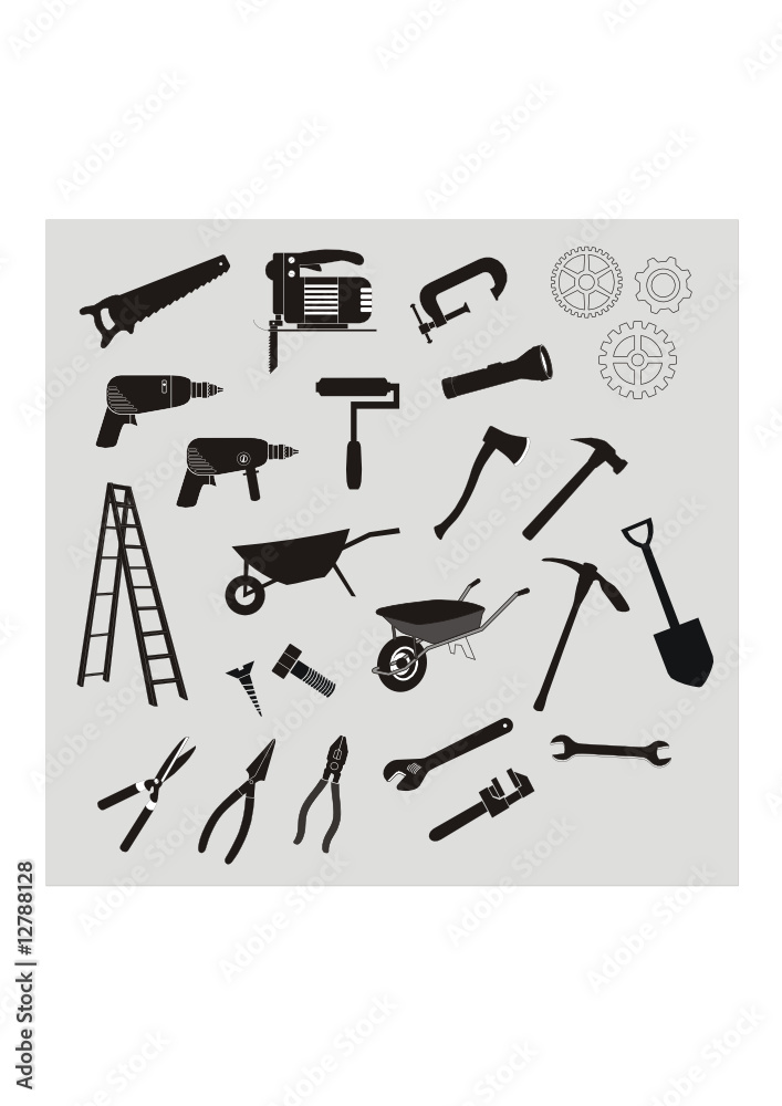 Fototapeta premium set of various vector tools