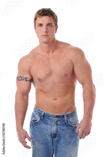 Muscular young man's torso