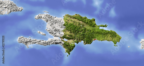 Dominican Republic, shaded relief map photo