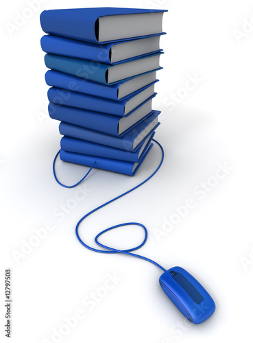 Colonne de livre bleue et s...