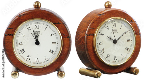 isolated old-fashion clock on white