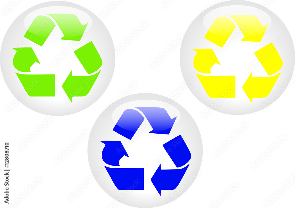 Obraz premium Bouton Recyclage