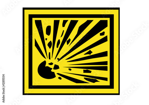 Tablou pe pânză explosive material warning sign