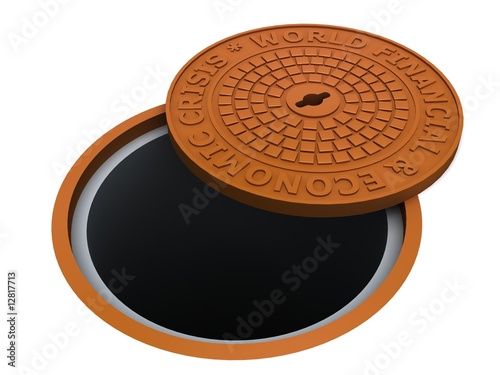 Manhole with an inscription