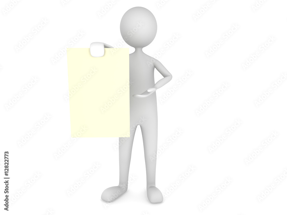 Man showing paper sheet Man showing paper sheet