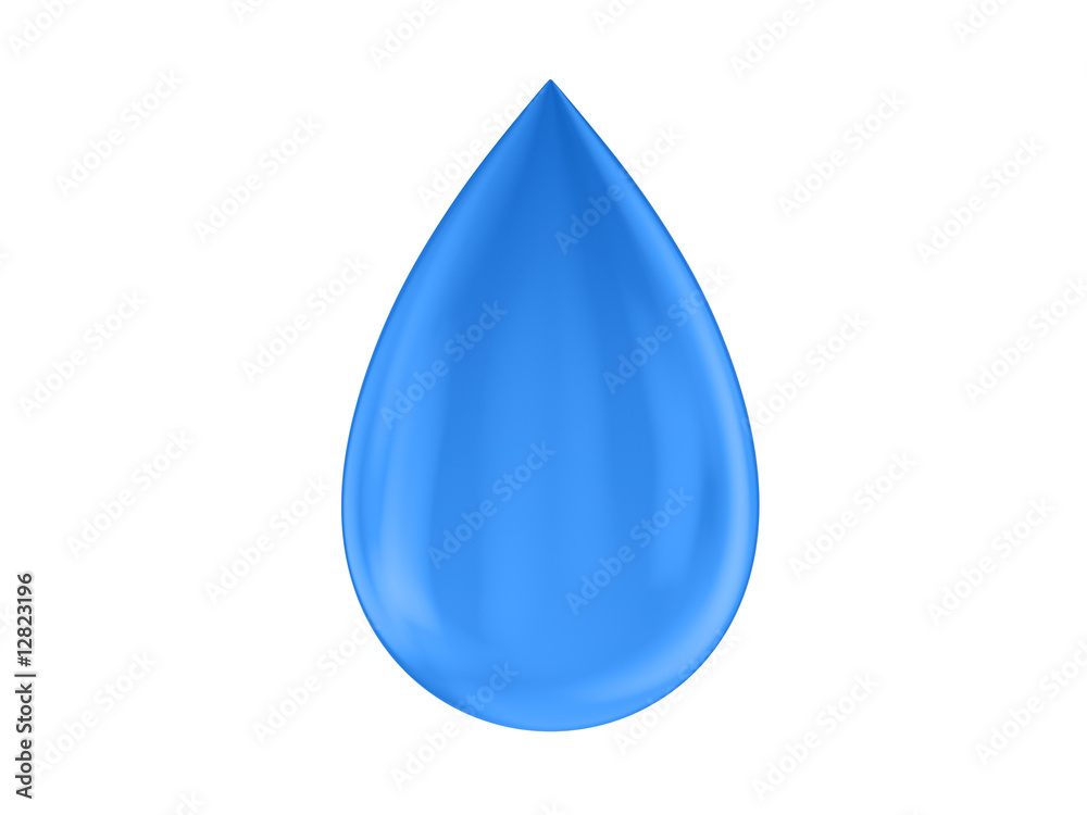 Blue water drop isolated on white Blue water drop isolated on white