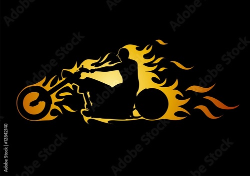 fire of the motorcyclist #12842140